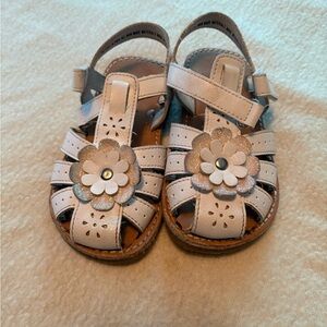 Rachel Shoes White Floral Kids Sandals